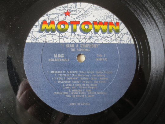 The SUPREMES, I HEAR A Symphony, DIANA Ross, Diana Ross Record, Vinyl Record, Diana Ross Album, Vinyl Album, 1966 Records