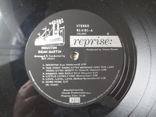 Vintage Records, DEAN MARTIN, HOUSTON, Dean Martin Albums, Dean Martin Records, Dean Martin Houston, Vintage Vinyl, Vinyl, 1965 Records