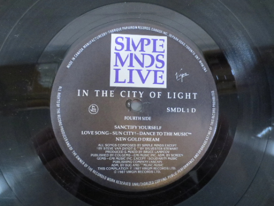 Vintage Records, SIMPLE MINDS LIVE, Simple Minds Album, Simple Minds Vinyl, Simple Minds Record, Simple Minds Lp, Vintage Lp, 1987 Records