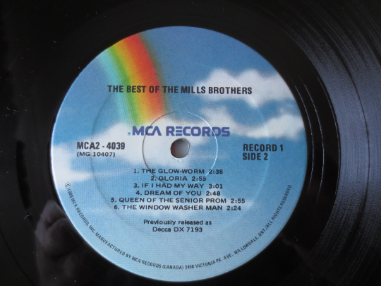 The MILLS BROTHERS, BEST of, Jazz Records, Vintage Vinyl, Record Vinyl, Mills Brothers Lp, Vinyl Records, 1960 Records