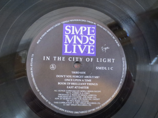 Vintage Records, SIMPLE MINDS LIVE, Simple Minds Album, Simple Minds Vinyl, Simple Minds Record, Simple Minds Lp, Vintage Lp, 1987 Records