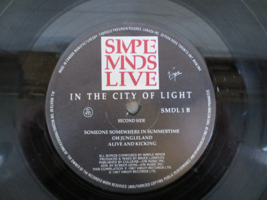 Vintage Records, SIMPLE MINDS LIVE, Simple Minds Album, Simple Minds Vinyl, Simple Minds Record, Simple Minds Lp, Vintage Lp, 1987 Records
