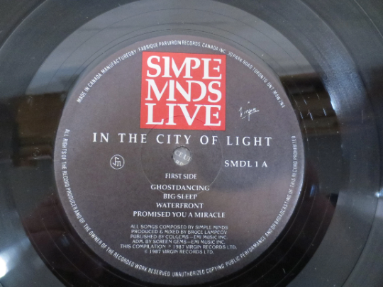 Vintage Records, SIMPLE MINDS LIVE, Simple Minds Album, Simple Minds Vinyl, Simple Minds Record, Simple Minds Lp, Vintage Lp, 1987 Records