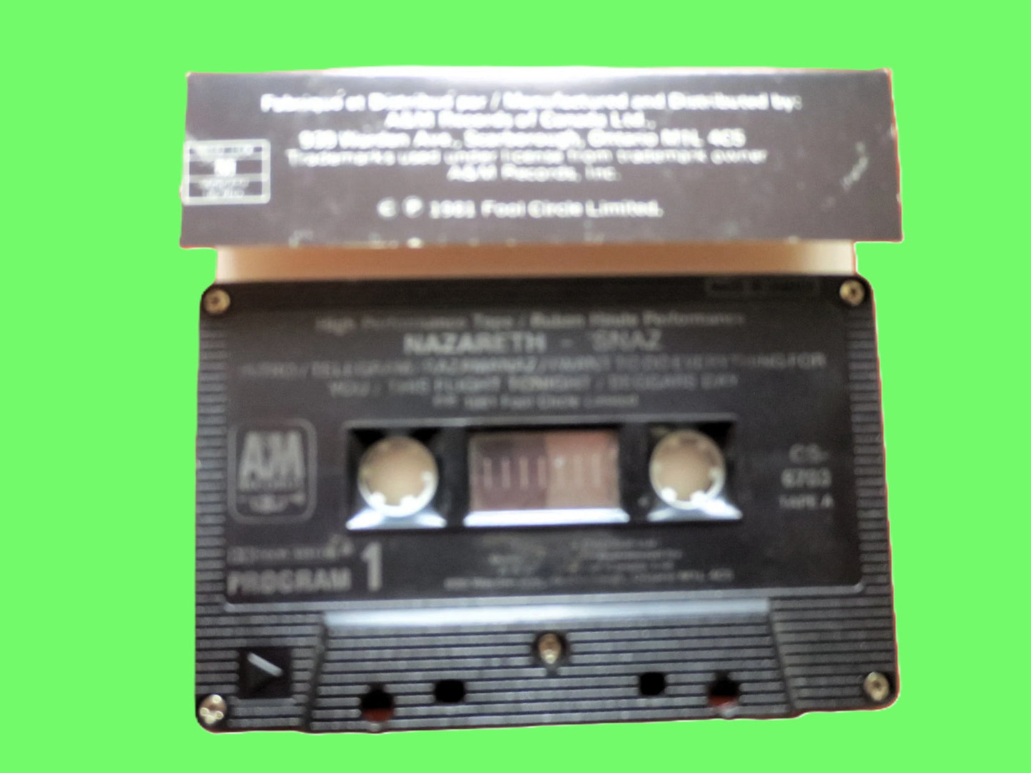 NAZARETH, SNAZ, Hard Rock, 1981 Cassette Tape, Vintage Cassette