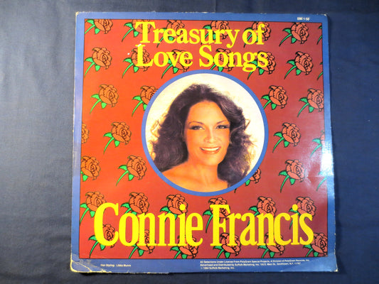 CONNIE FRANCIS, Treasury of LOVE Songs, Pop Records, Vintage Vinyl, Record Viny, Records, Vinyl Record, Vinyl, 1984 Records