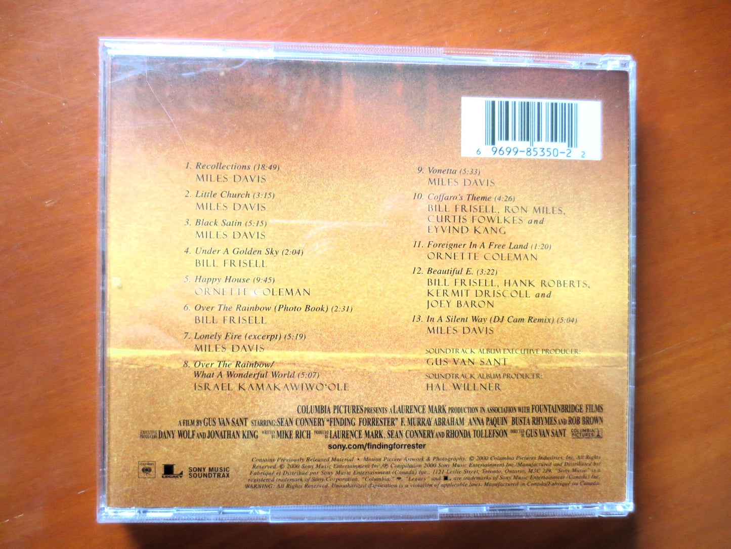 FINDING FORRESTER, SOUNDTRACK, Sean Connery, Soundtrack Cd, Miles Davis Cd, Bill Frisell Cd, Jazz Cd, Jazz, 2000 Compact Disc