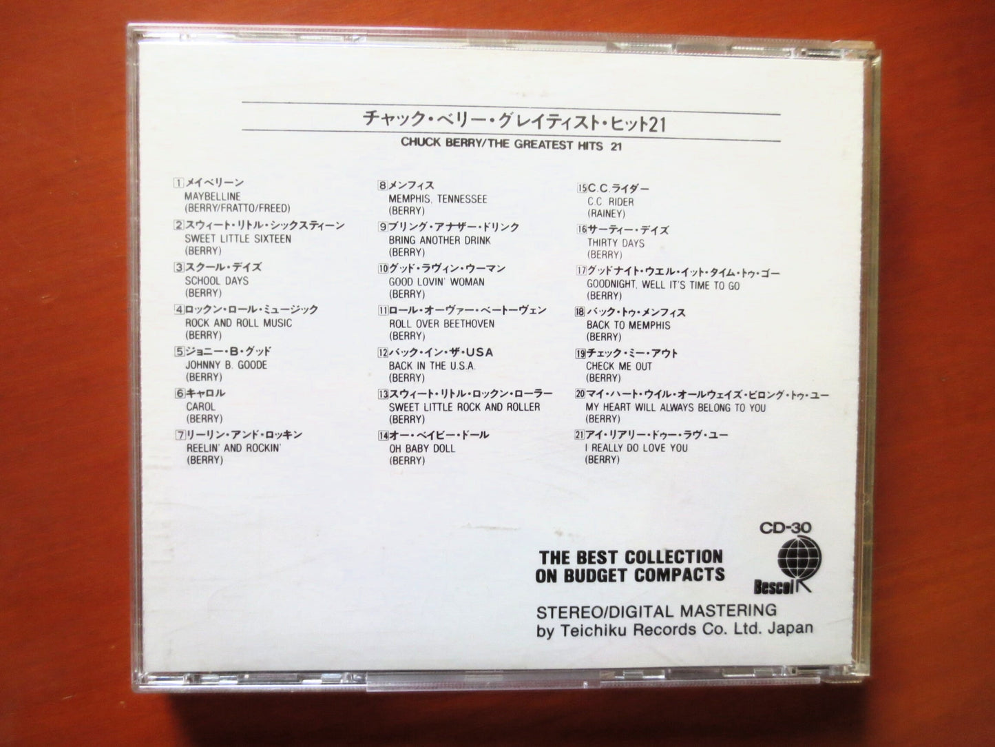 CHUCK BERRY Cd,GREATEST Hits Cd, Chuck Berry Album, Chuck Berry, Pop Music Cd, Vintage Pop Song, Pop Music, 1986 Compact Discs