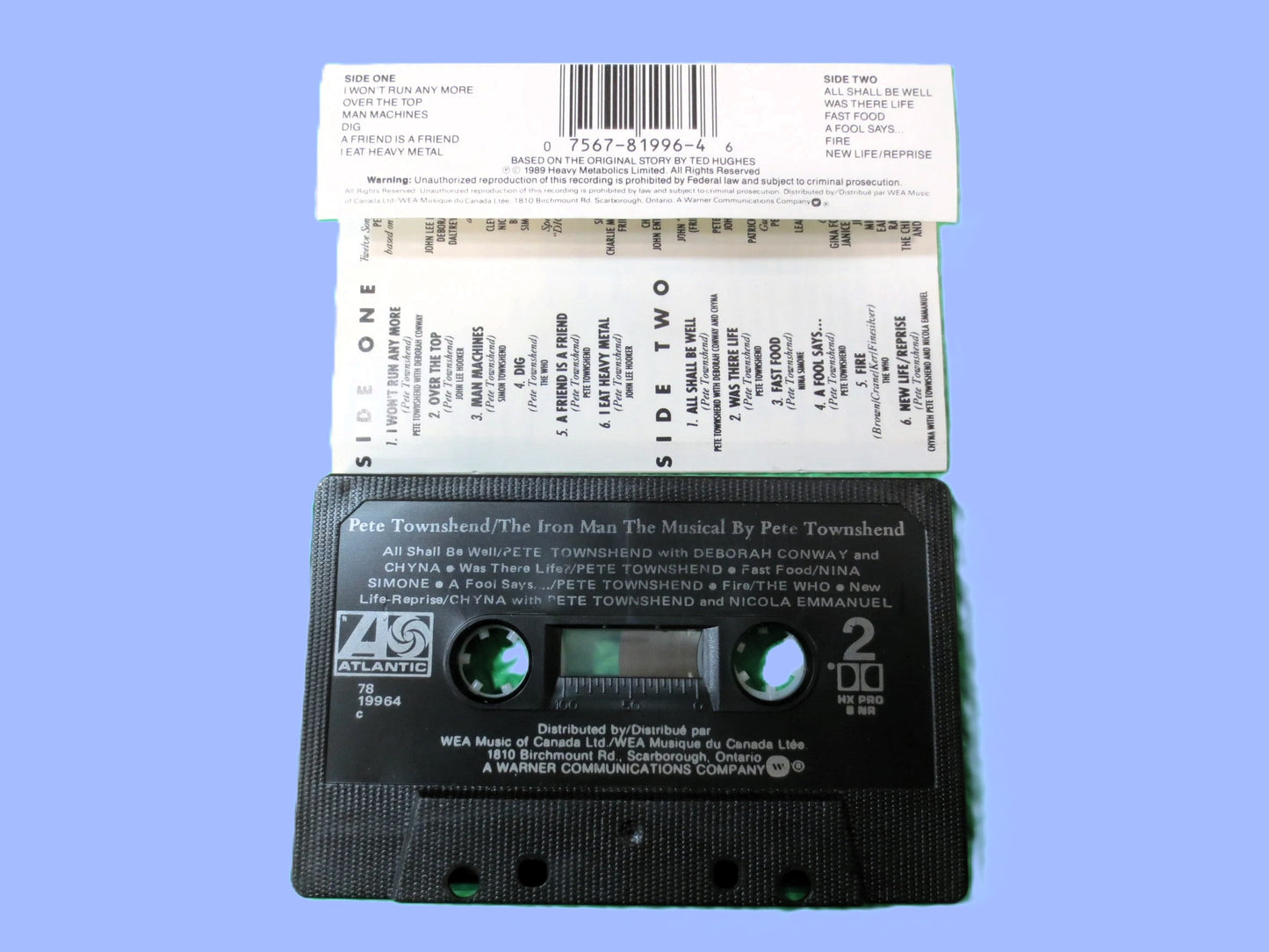 PETE TOWNSHEND, The IRON Man, 1989 Cassette Tape, Vintage Cassette