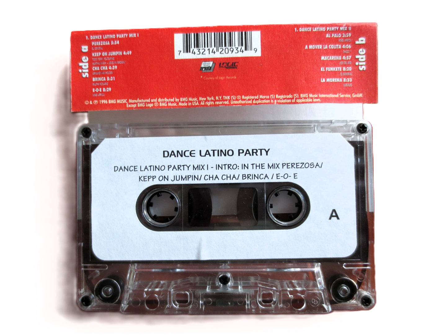 LATINO DANCE PARTY, 1996 Cassette Tape, Latino Music Mix