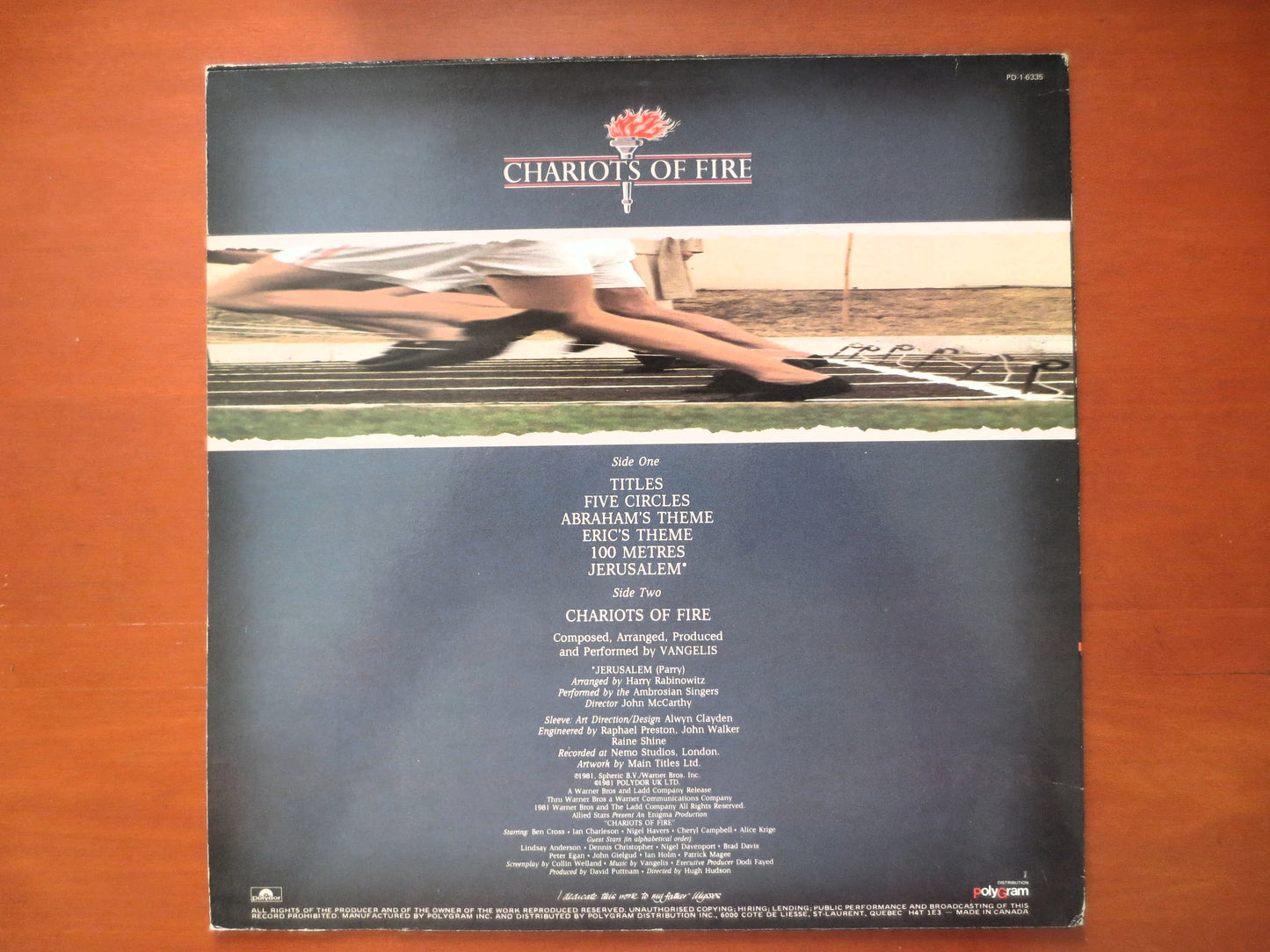 CHARIOTS of FIRE, VANGELIS Album, Vangelis Vinyl, Chariots of Fire Lp, Soundtrack Record, Soundtrack Vinyl, 1981 Records