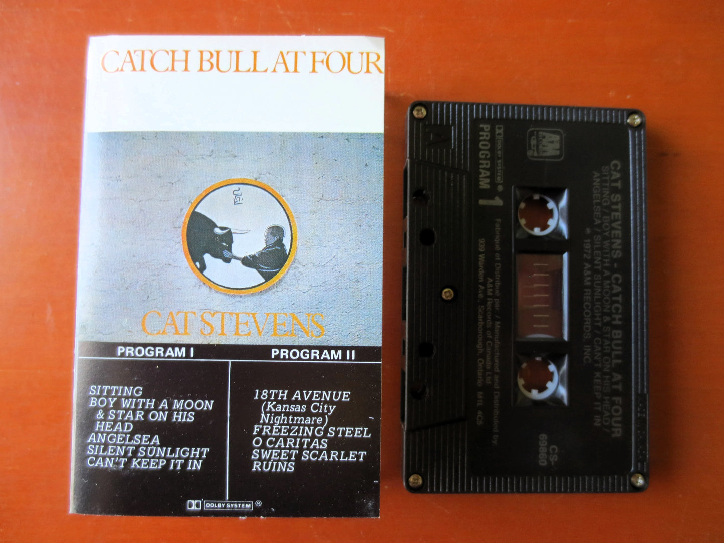CAT STEVENS, Catch Bull at Four, CAT Stevens Tape, Cat Stevens Album, Tape Cassette, Cat Stevens Cassette, Cassette Music