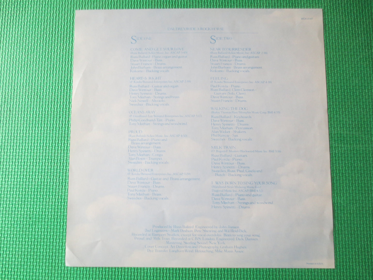 ROGER DALTRY, Ride a ROCK Horse, The Who, The Who Records, The Who Albums, The Who Lp, Vintage Vinyl, Rock Lp, Vintage Records, 1975 Records