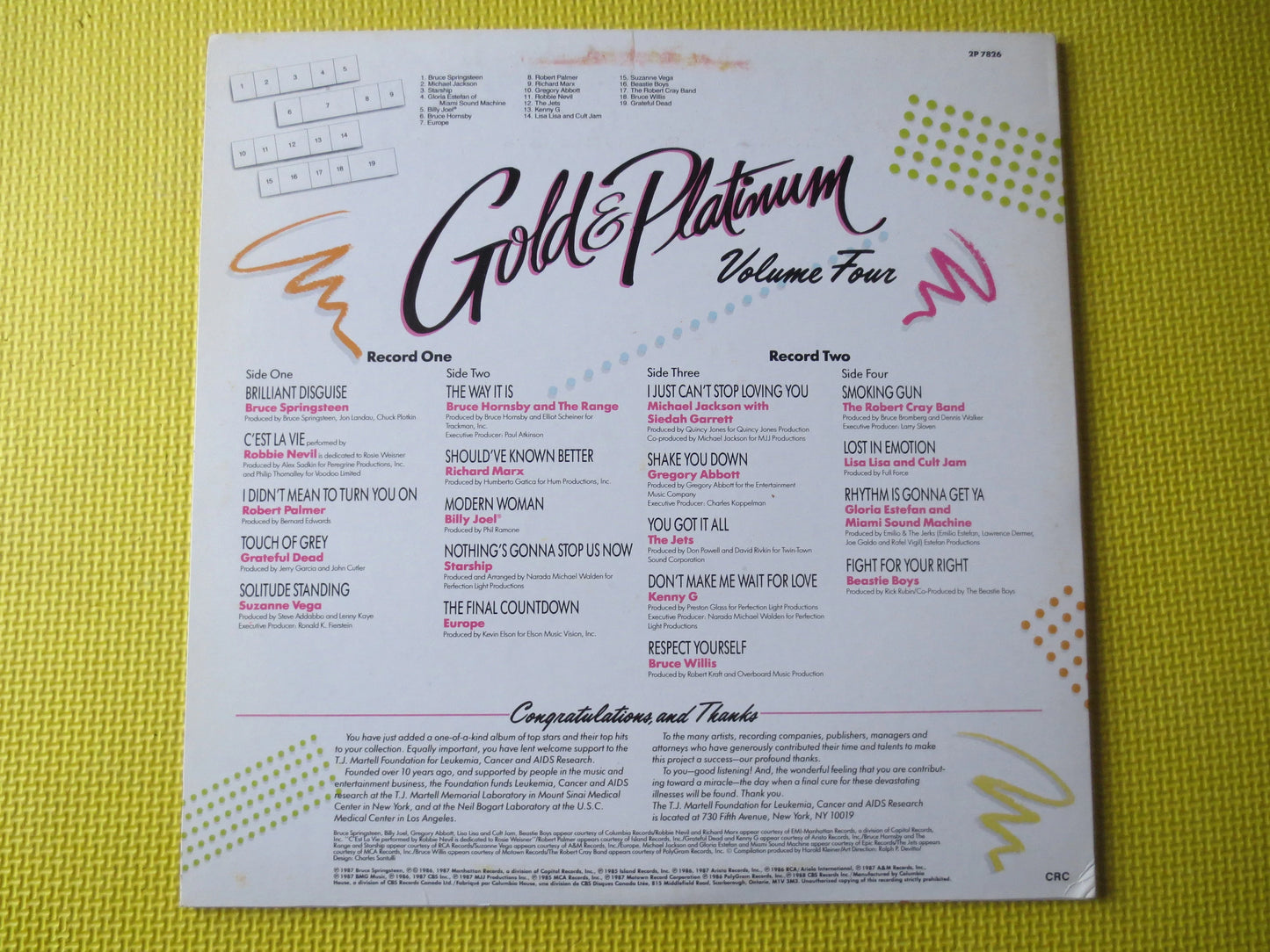 GOLD and PLATINUM, Volume 4, Grateful Dead Album, Michael Jackson Lp, Billy Joel Album, Lps, Vintage Vinyl, Vintage Records, 1987 Records