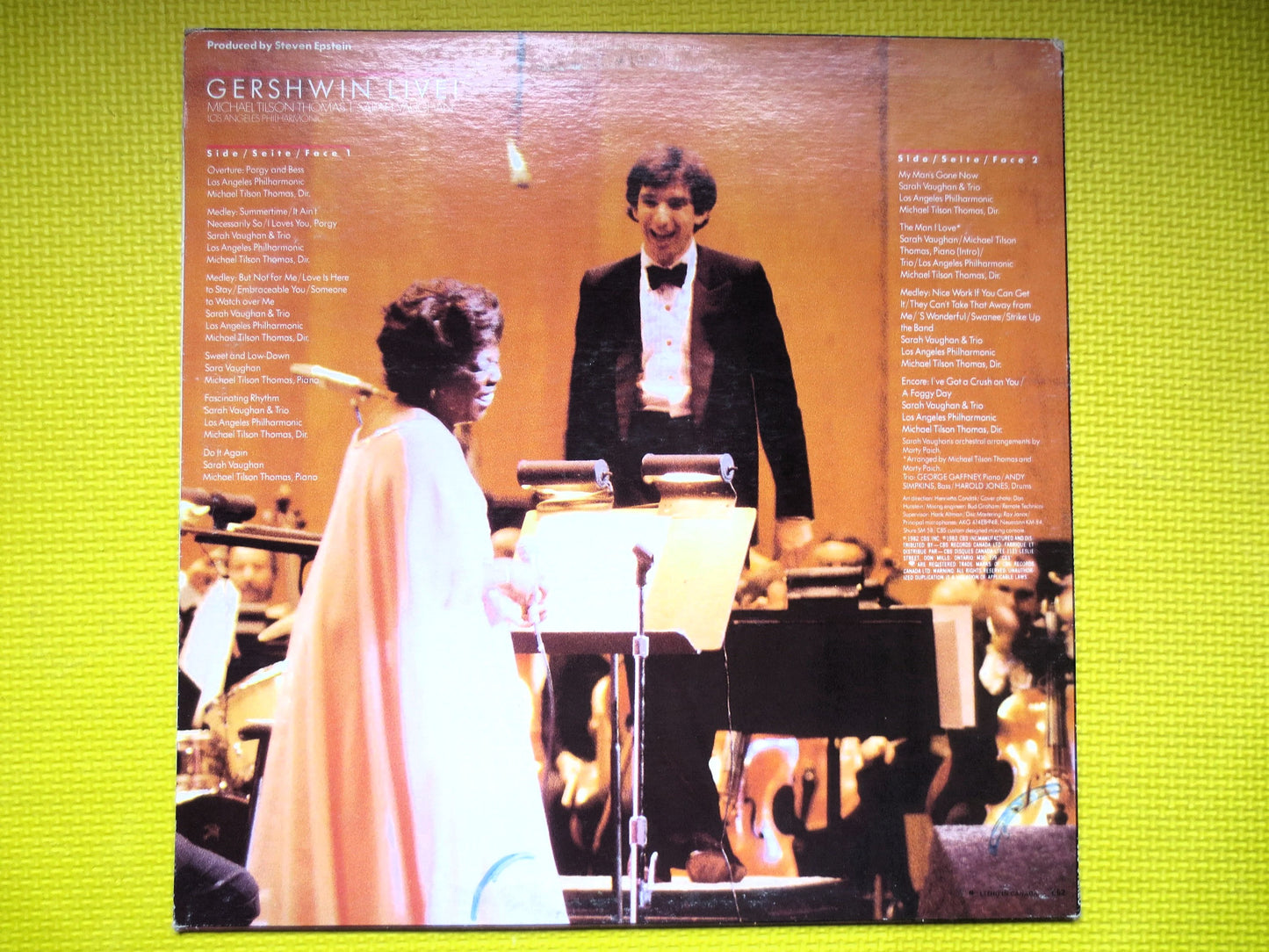 SARAH VAUGHAN, GERSHWIN Live, Michael Tilson Thomas, Jazz Record, Sarah Vaughan Record, Jazz Lp, Gershwin Lp, 1982 Records