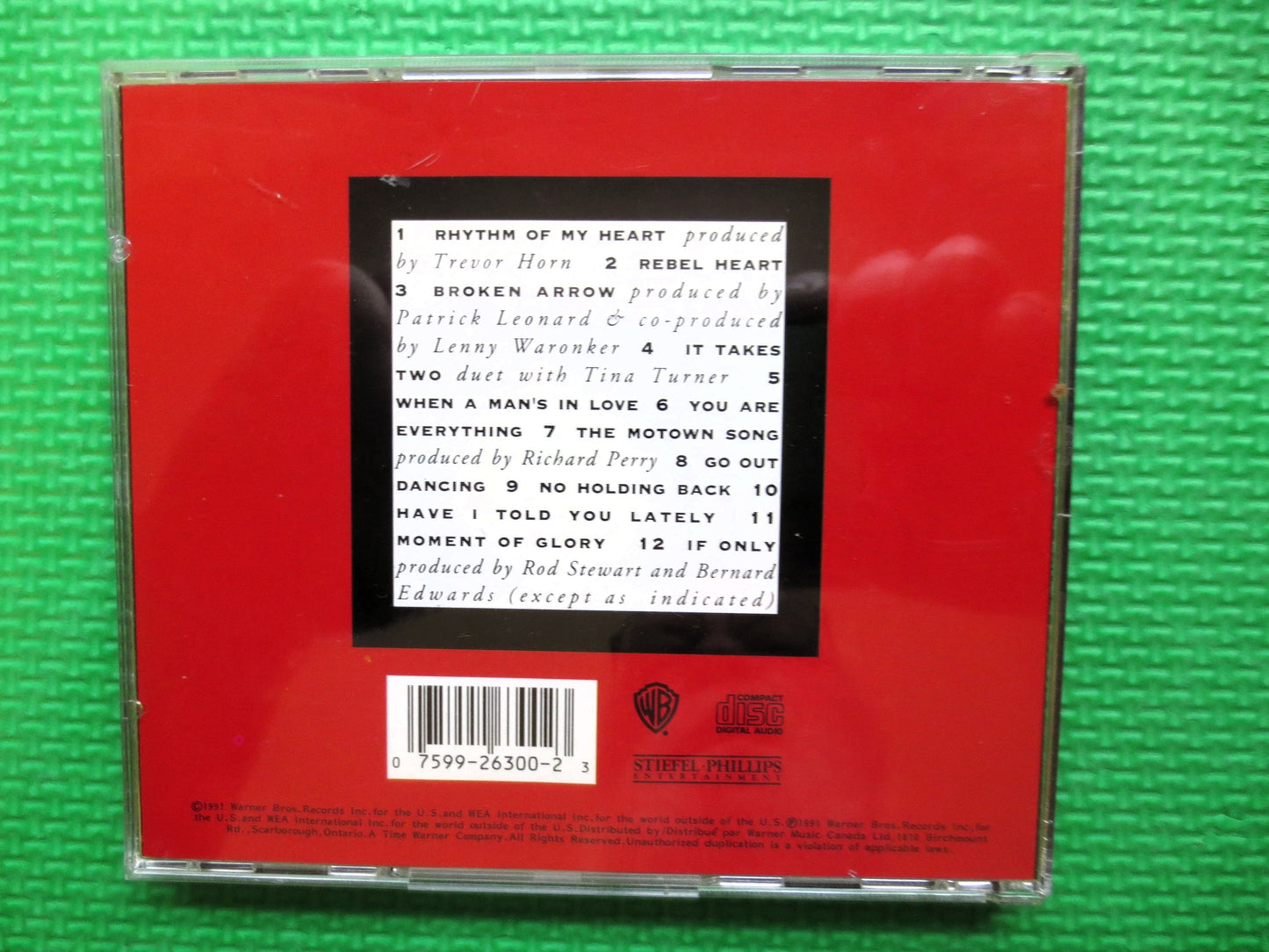 ROD STEWART, Vagabond Heart, Rod Stewart Cd, Rod Stewart Lp, Rock Album, Rod Stewart Music, Classic Rock Cd, 1991 Compact Disc