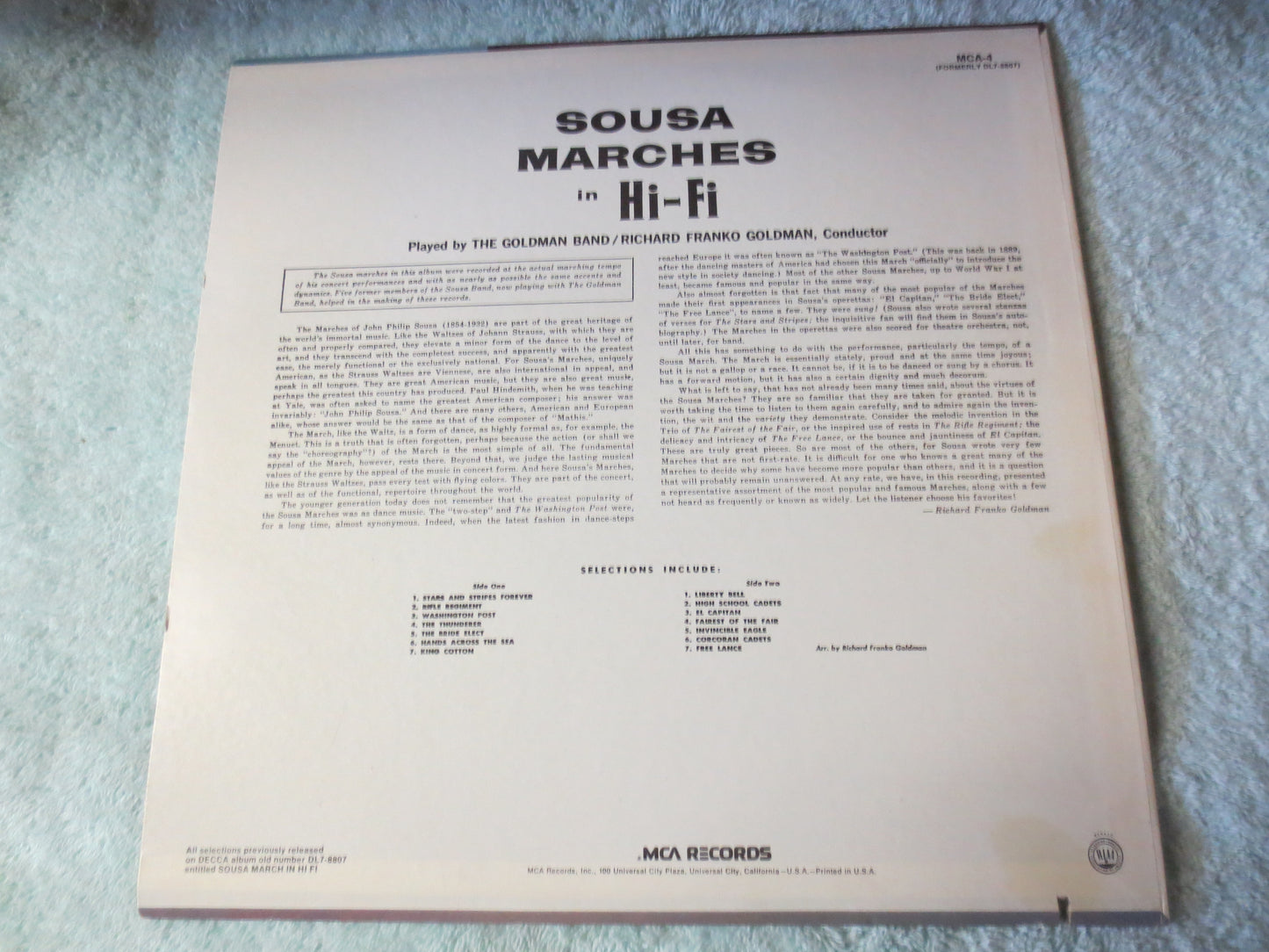 JOHN PHILIP SOUSA, Marching Band Album, Vintage Vinyl, Record Vinyl, Records, Vinyl Records, Band Vinyl, Lps, 1980 Records