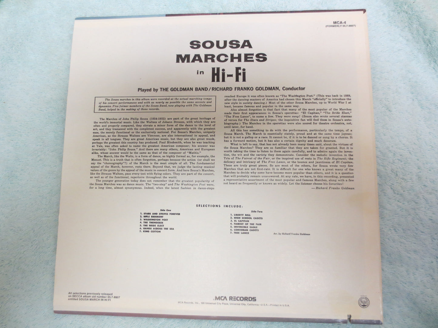 JOHN PHILIP SOUSA, Marching Band Album, Vintage Vinyl, Record Vinyl, Records, Vinyl Records, Band Vinyl, Lps, 1980 Records