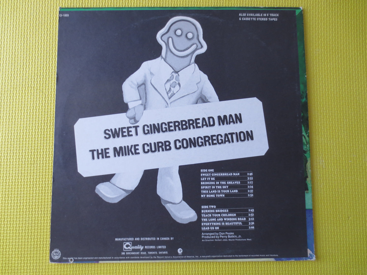MIKE CURB, SWEET Gingerbread Man, Country Record, Rock Record, Mike Curb Album, Kids Album, Vinyl Lps, Lps, 1970 Records
