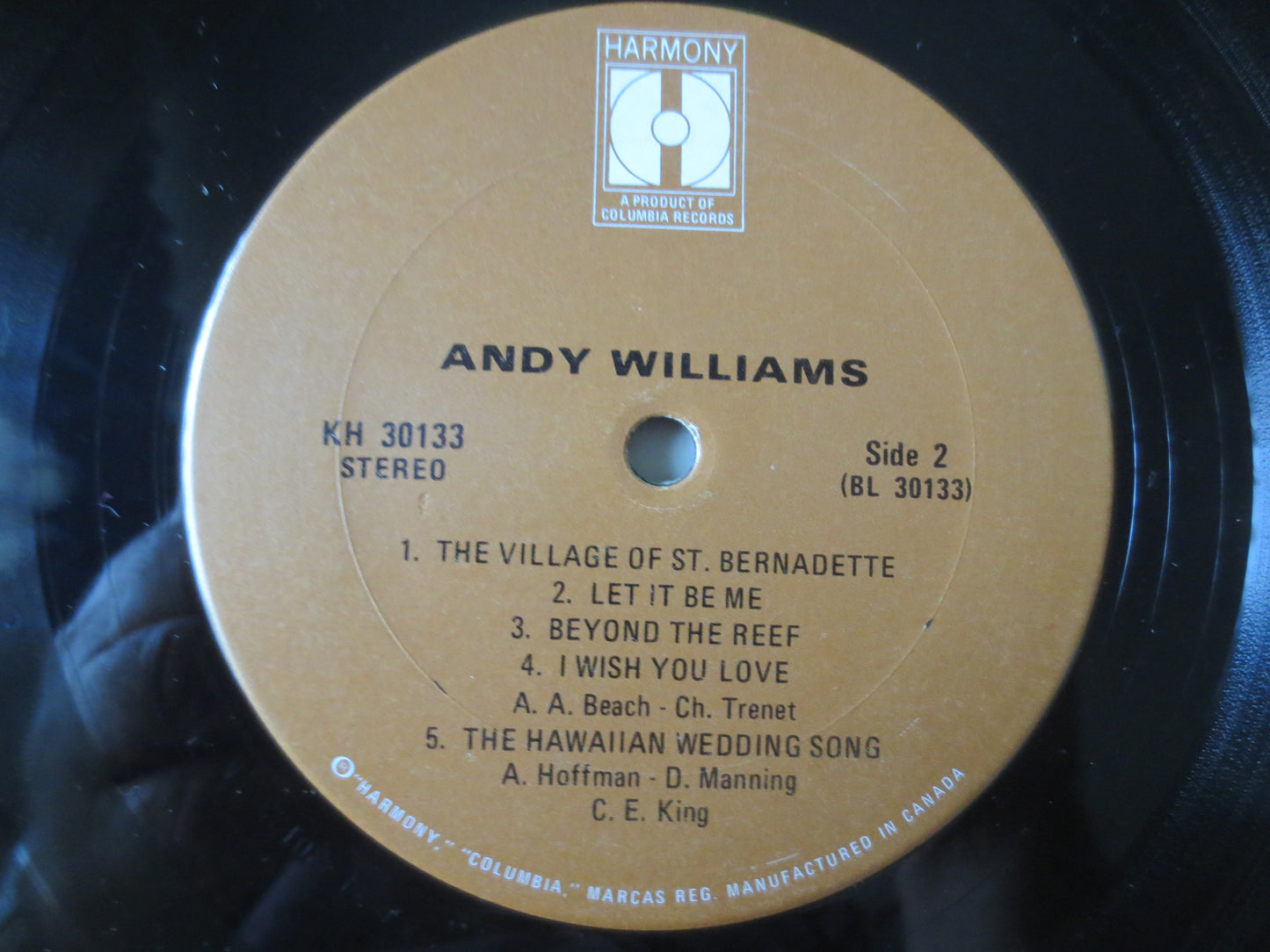 ANDY WILLIAMS, Vintage Album, 1971 Record, Vinyl Lp