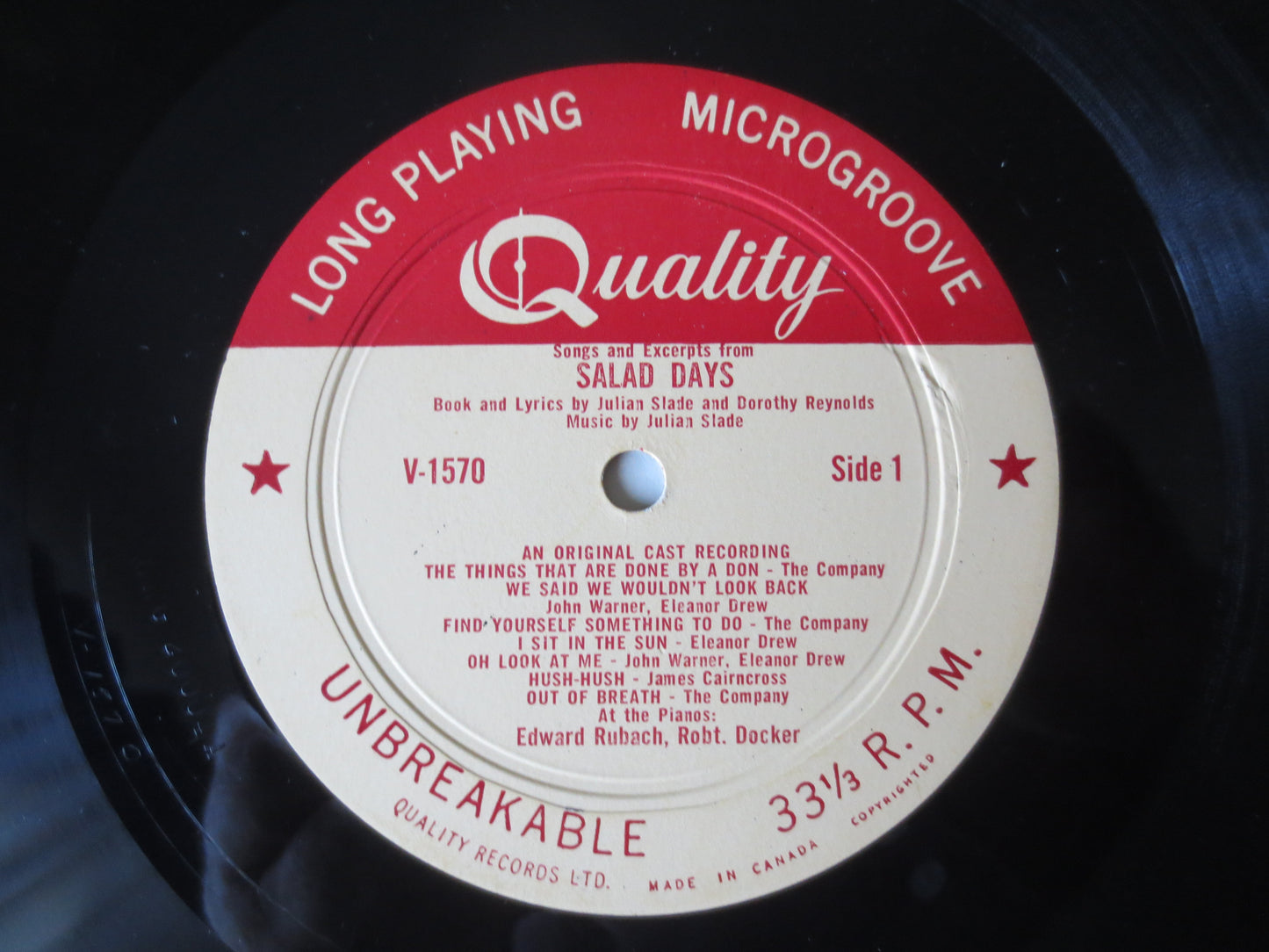 SALAD DAYS, VAUDEVILLE Theatre, Theatre Music, Soundtrack Records, Vintage Vinyl, Record Vinyl, Vinyl Record, 1954 Records