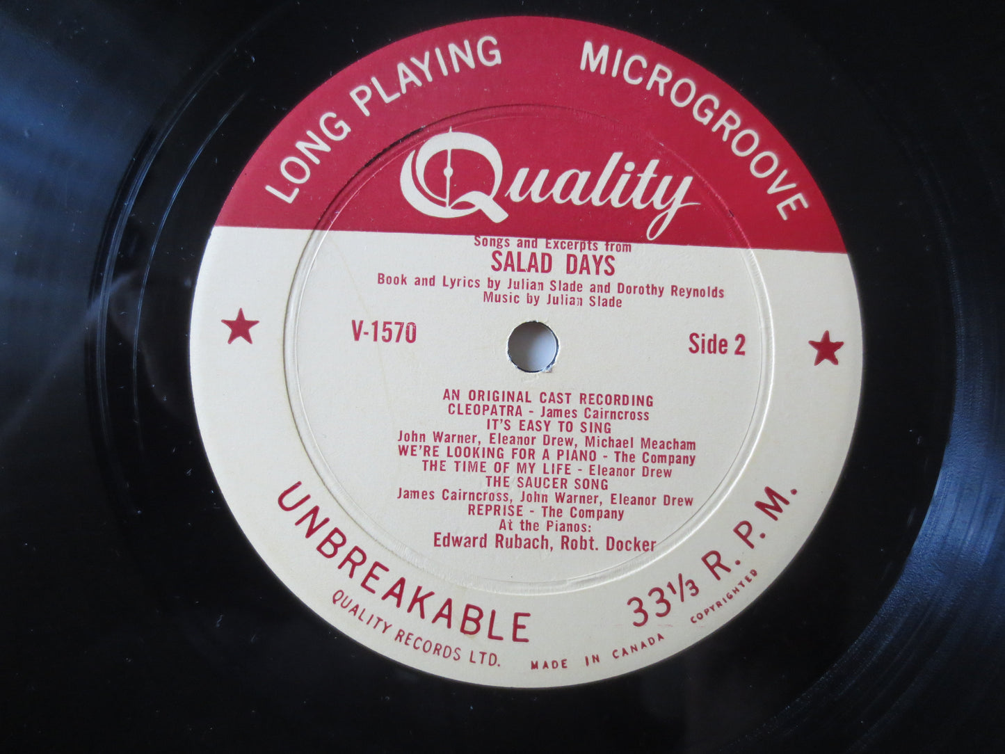 SALAD DAYS, VAUDEVILLE Theatre, Theatre Music, Soundtrack Records, Vintage Vinyl, Record Vinyl, Vinyl Record, 1954 Records