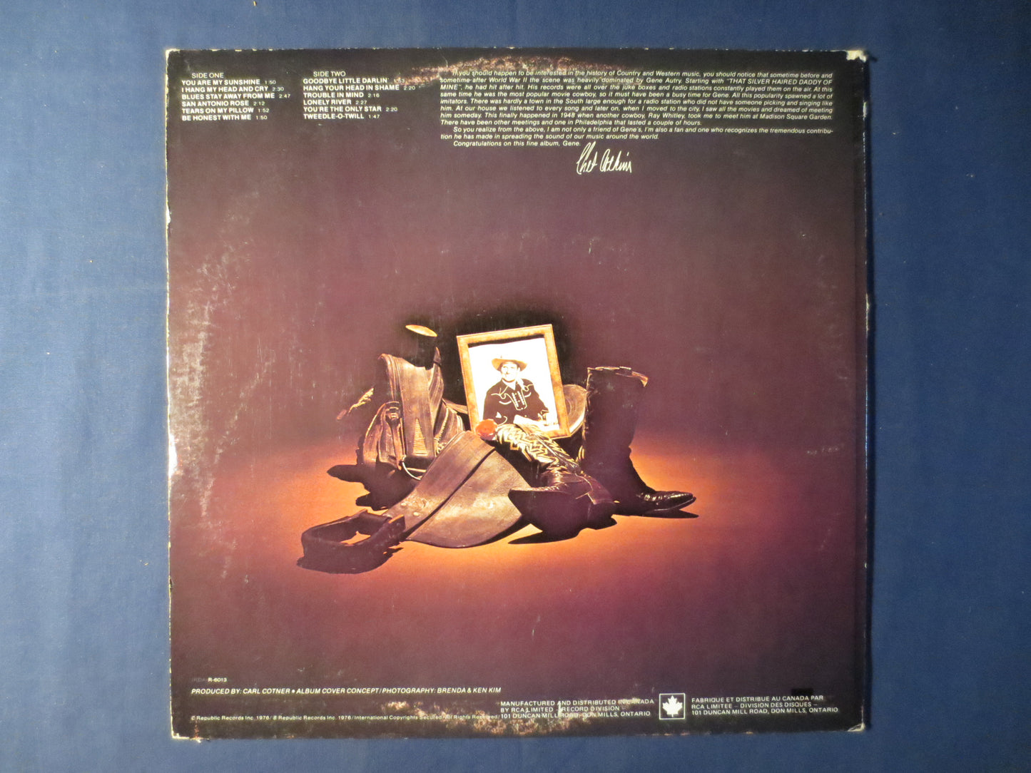 GENE AUTRY, FAVORITES, Country Records, Gene Autry Record, Gene Autry Album Gene Autry Lp, Country Album, Lps, 1976 Records