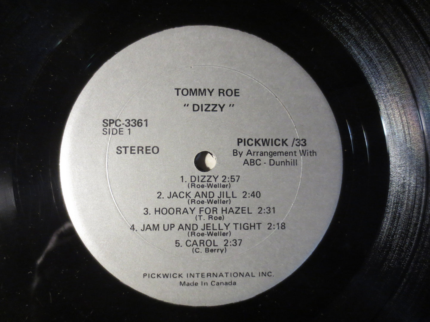 TOMMY ROE, DIZZY, Tommy Roe Records, Vintage Vinyl, Record Vinyl, Records, Vinyl Records, Vinyl Album, Vinyl, 1967 Records