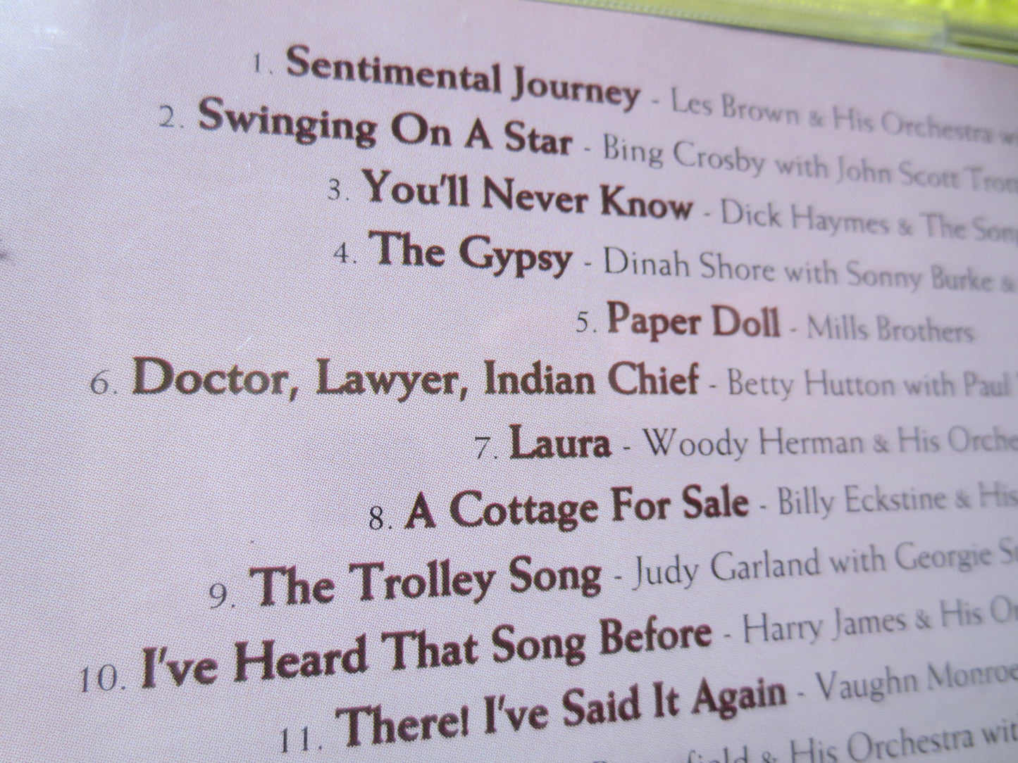 SENTIMENTAL JOURNEY, Vol 1 and 2, Vocal CLASSICS, Cds, Vintage Music Cd, Jazz Cd, Swing Albums, Vocal Cds, 1993 Compact Disc