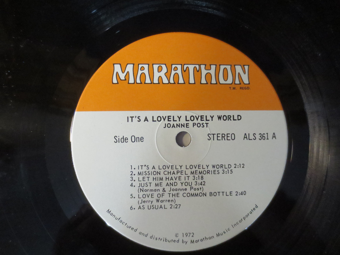 JOANNE POST, It's a LOVELY, Lovely World, Debut Record, Joanne Post Record, Joanne Post Album, Vinyl Record, 1972 Records