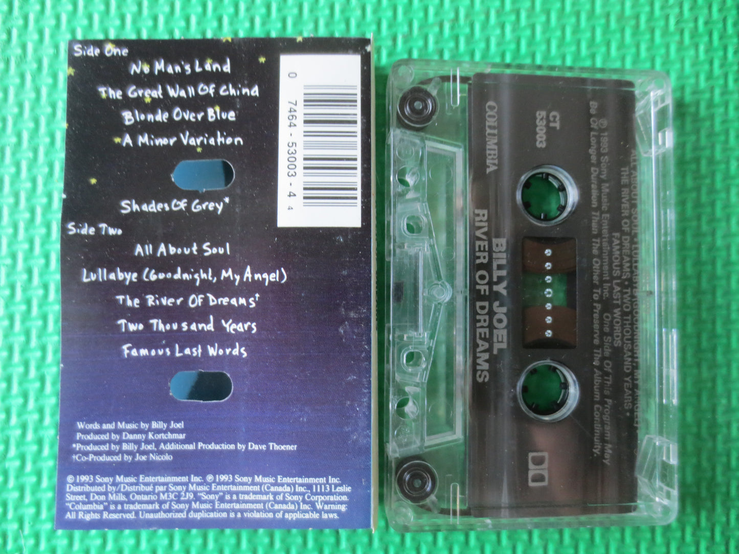 BILLY JOEL, River of DREAMS, Billy Joel Cassettes, Billy Joel Tape, Billy Joel Album, Tape Cassette, Cassette, 1993 Cassette