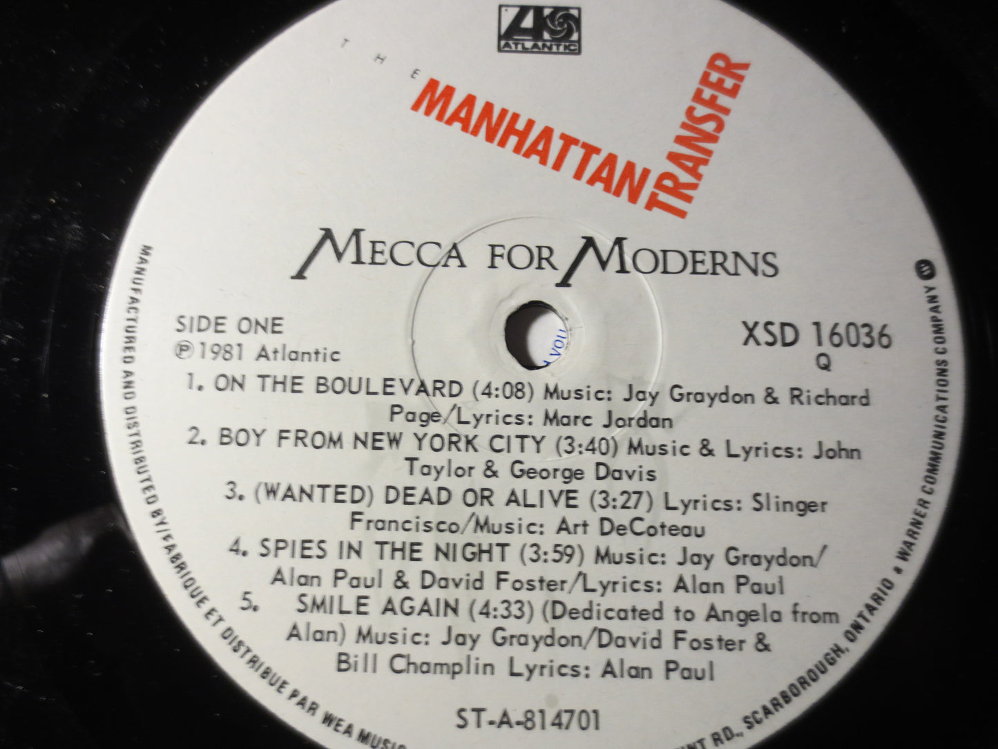 The MANHATTAN TRANSFER, Mecca for Moderns, Pop Record, Vintage Vinyl, Record Vinyl, Records, Vinyl Record, Lp, 1981 Records