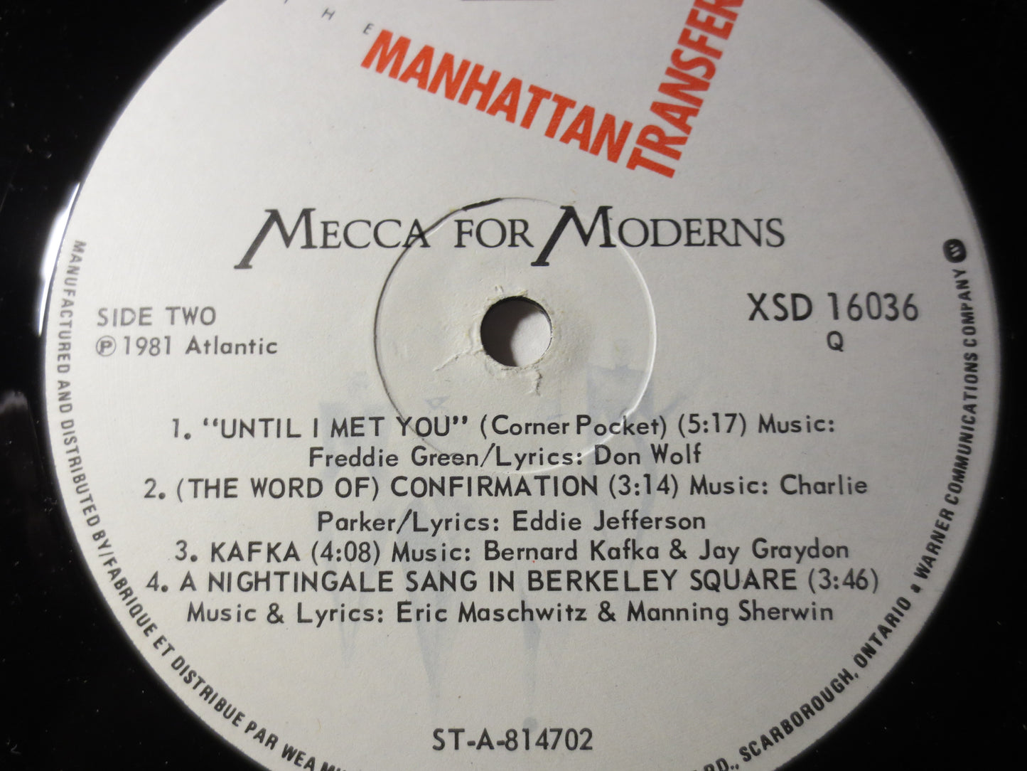 The MANHATTAN TRANSFER, Mecca for Moderns, Pop Record, Vintage Vinyl, Record Vinyl, Records, Vinyl Record, Lp, 1981 Records