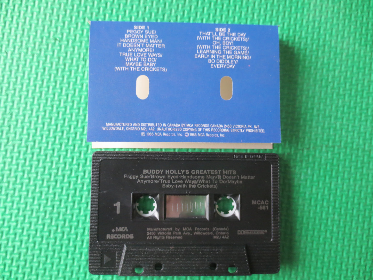 BUDDY HOLLY, GREATEST Hits, Buddy Holly Cassette, Buddy Holly Tape, Tape Cassette, Music Cassette, Pop Tapes, 1985 Cassette