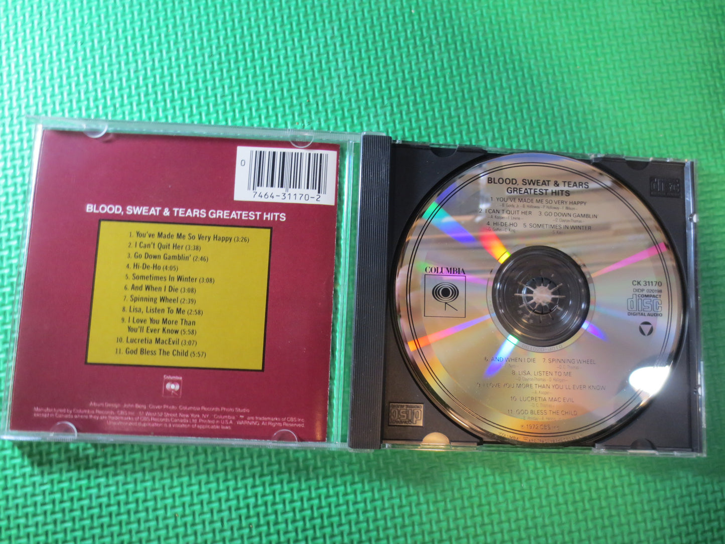 BLOOD SWEAT and TEARS, Greatest Hits, Pop Cd, Greatest Hits Cd, Rock Cd, Rock Lp, Vintage Compact Disc, Rock Compact Discs