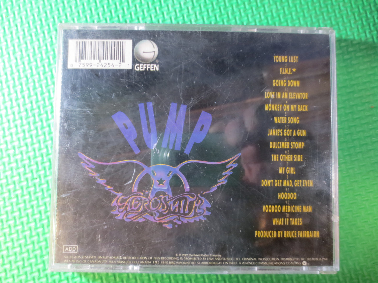 AEROSMITH, PUMP, AEROSMITH Cd, Pump Cd, Rock Cd, Aerosmith Lp, Cd Rock, Music Cd, Vintage Compact Disc, 1989 Compact Disc