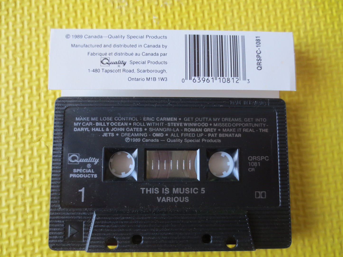 This is MUSIC 5, POP MUSIC Tape, Eric Carmen Tape, Billy Ocean Tape, Pop Music Cassette, Music Tapes, Tapes, Music Cassette