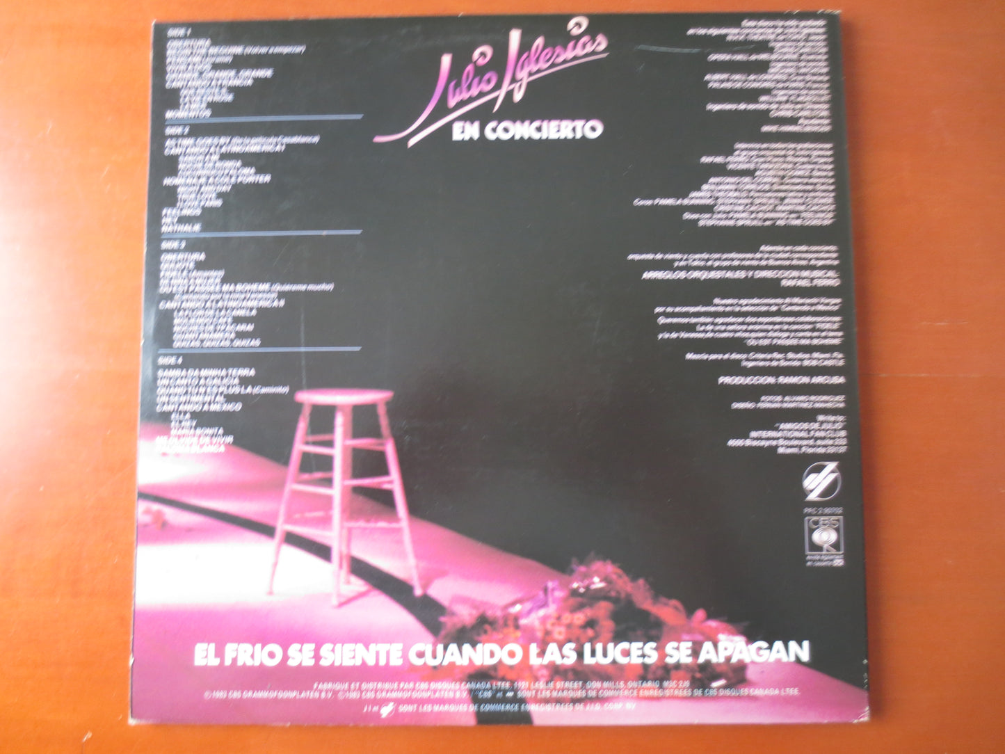 JULIO IGLESIAS, En CONCIERTO, Pop Music Record, Julio Iglesias Music, Julio Iglesias Album, Vinyl Record, Lp, 1983 Records