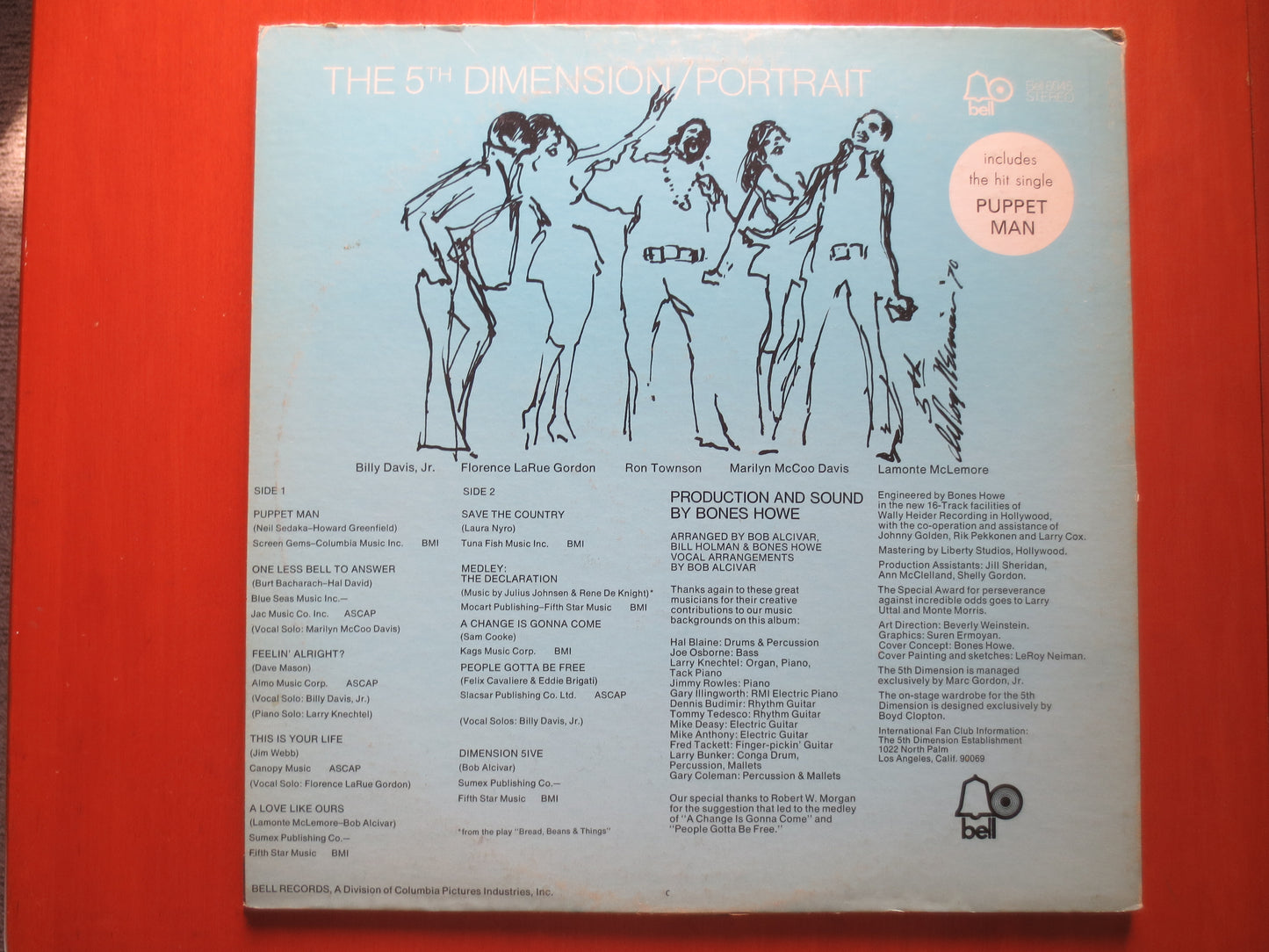 The 5th DIMENSION, PORTRAIT, Pop Records, Soul Records, Vintage Vinyl, Records, Record Album, Record Vinyl, 1970 Records