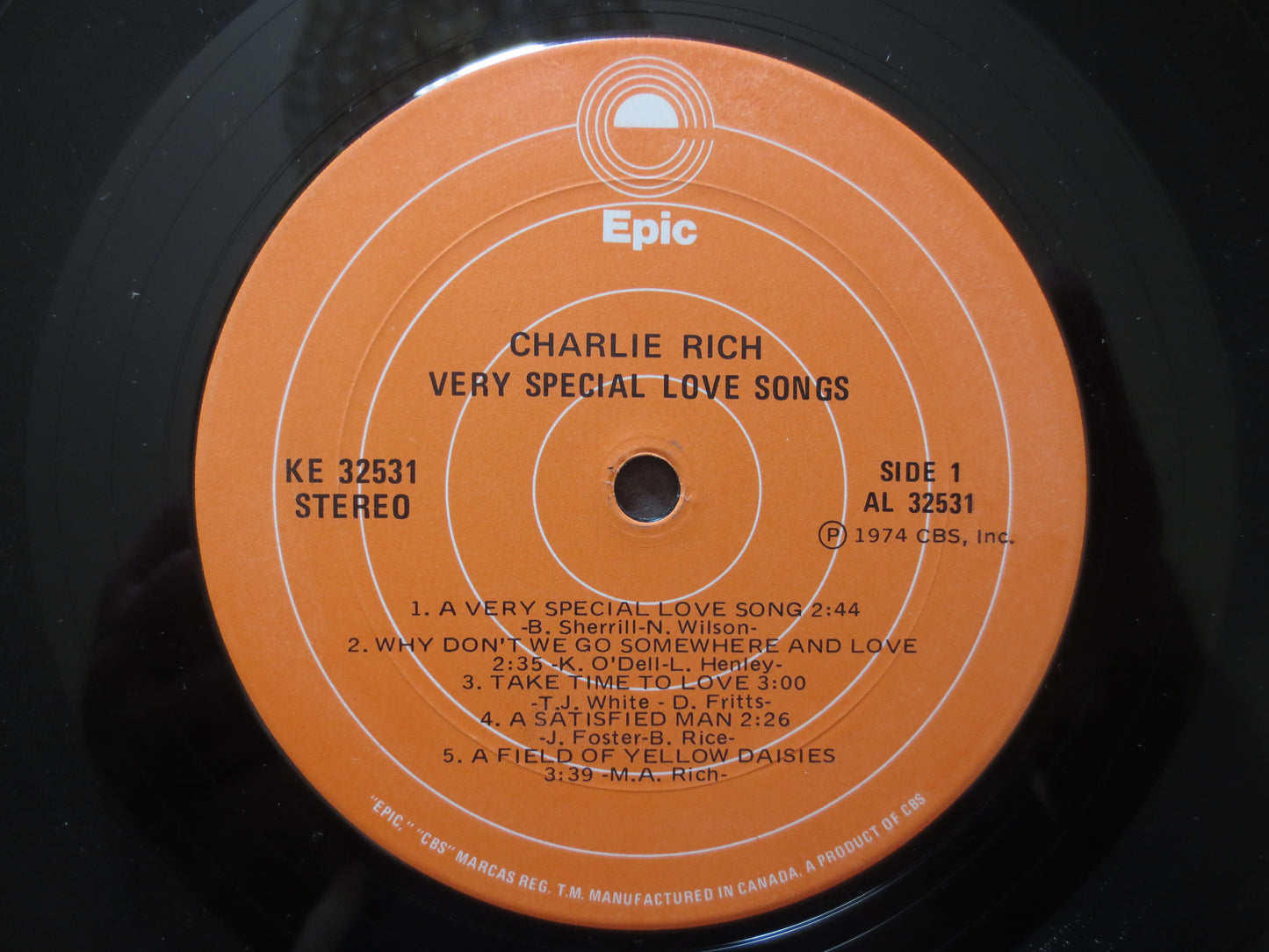 CHARLIE RICH, LOVE Songs, Country Record, Vintage Vinyl, Record Vinyl, Record, Vinyl Record, Vinyl Album, Lps, 1974 Records