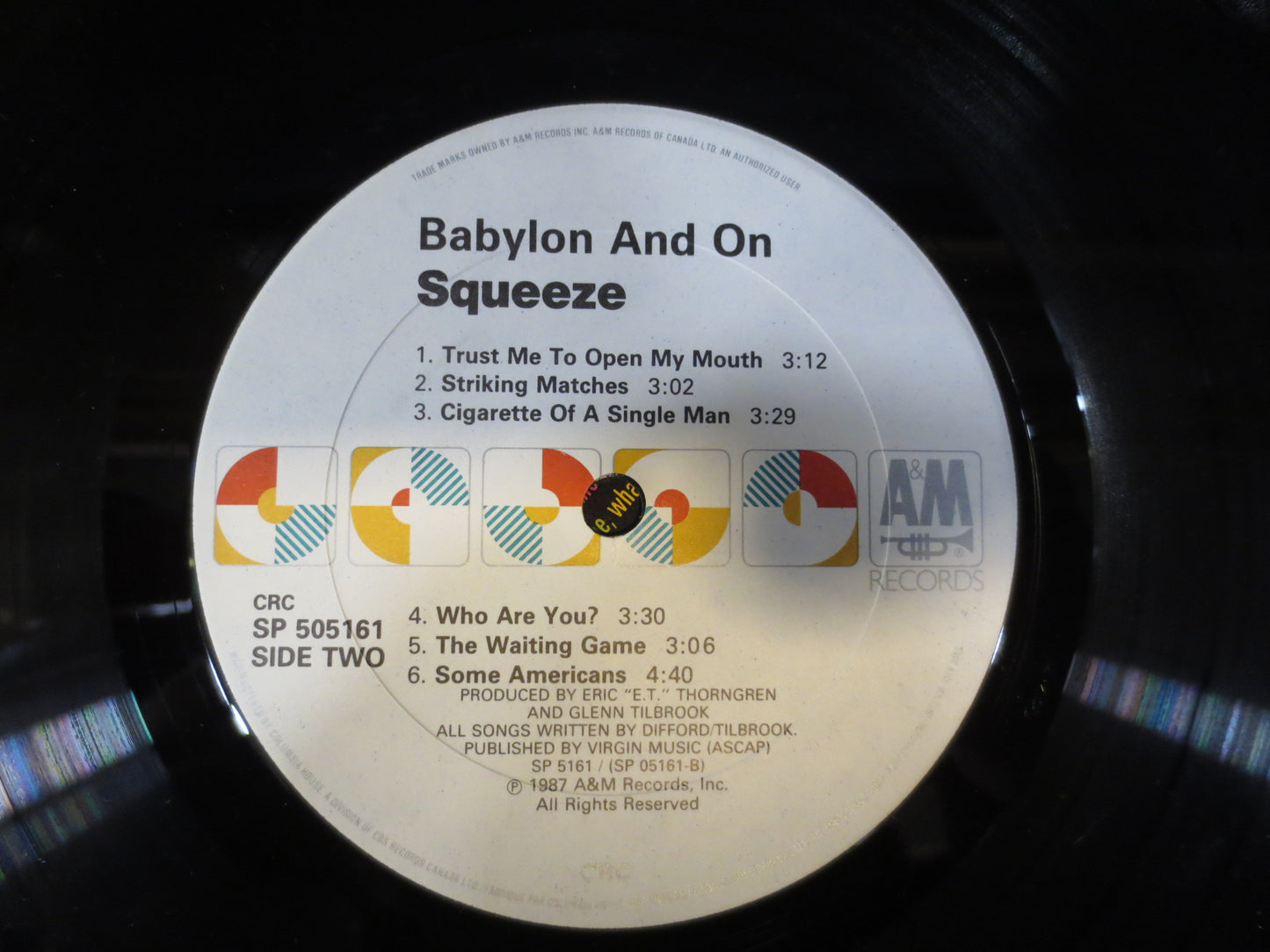 SQUEEZE, SQUEEZE Records, BABYLON and On, SQUEEZE Album, Squeeze Vinyl, Squeeze Lp, Vintage Vinyl, New Wave Records, 1987 Records