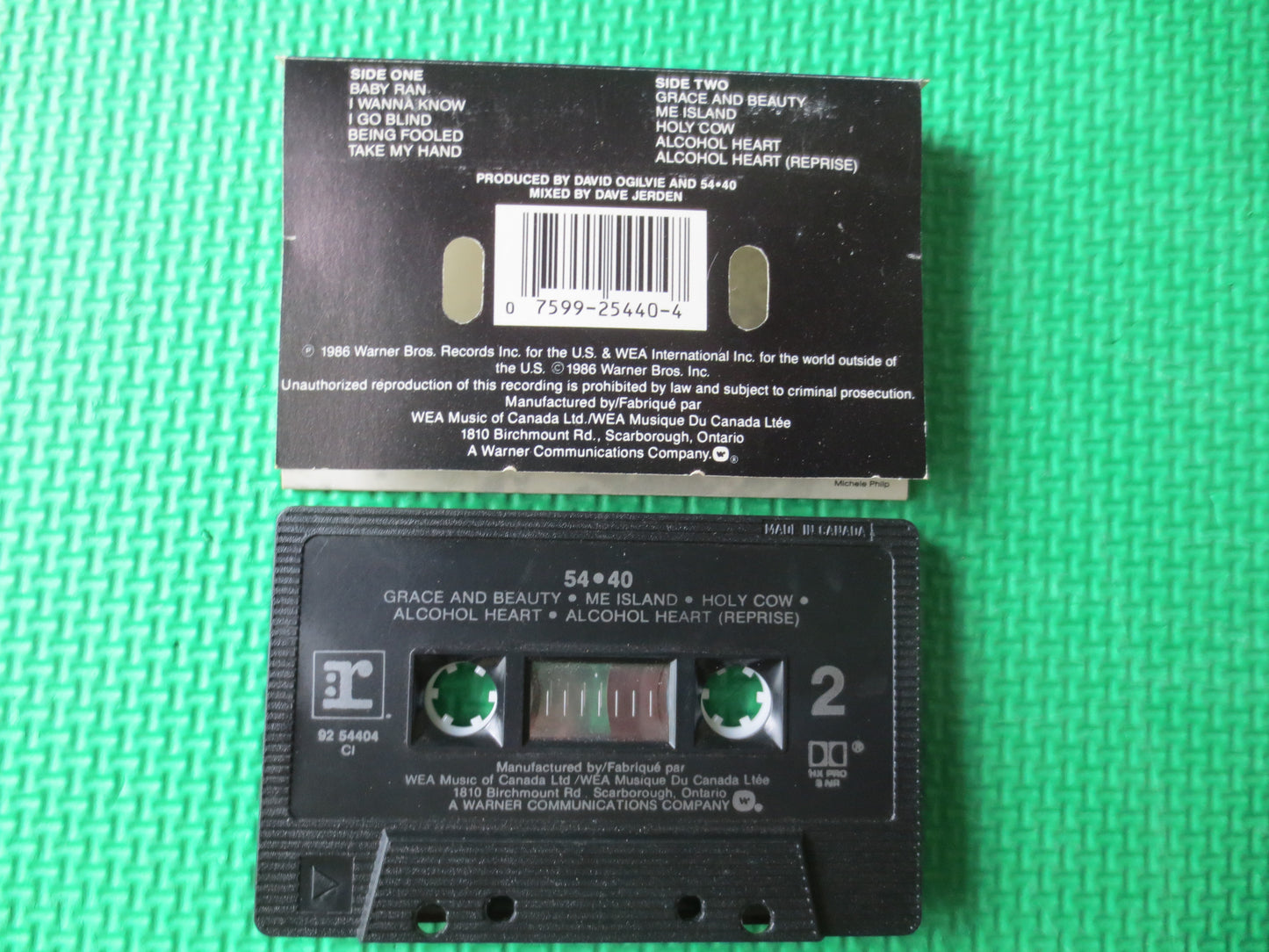 54-40, 54-40 DEBUT, 54-40 Tape, 54-40 Cassette, 54-40 Album, Tape Cassette, Rock Cassette, Cassette Music, 1986 Cassette