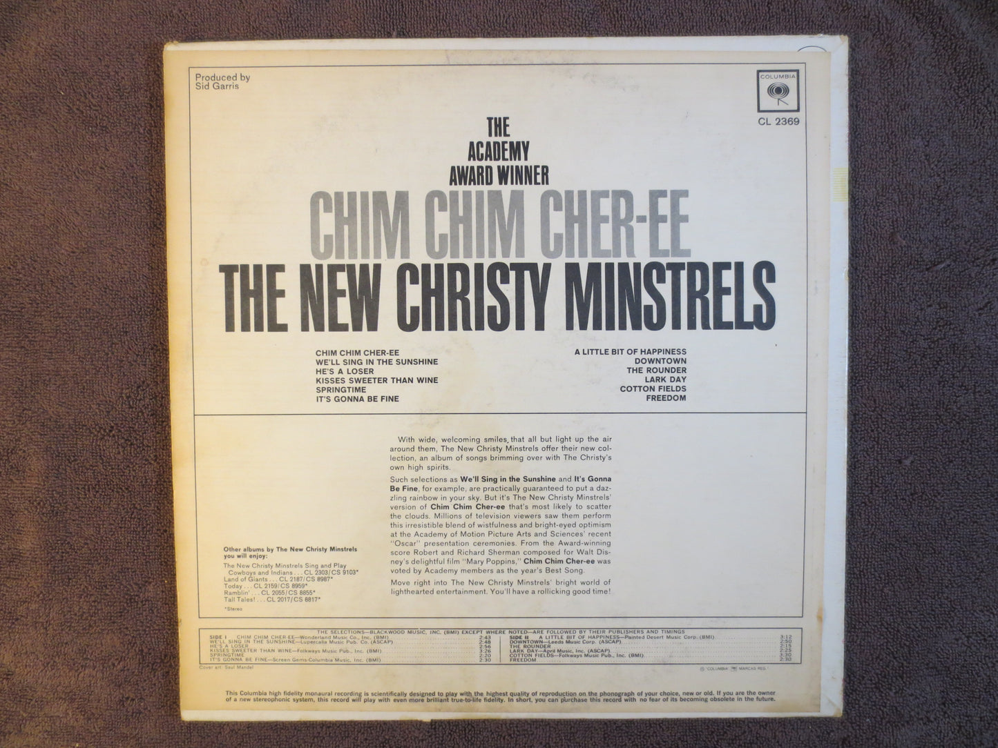 The NEW CHRISTY MINSTRELS, Chim Chim Cher-ee, Folk Record, Folk Album, Folk Vinyl, Folk Lp, Vintage Folk Lp, 1965 Records