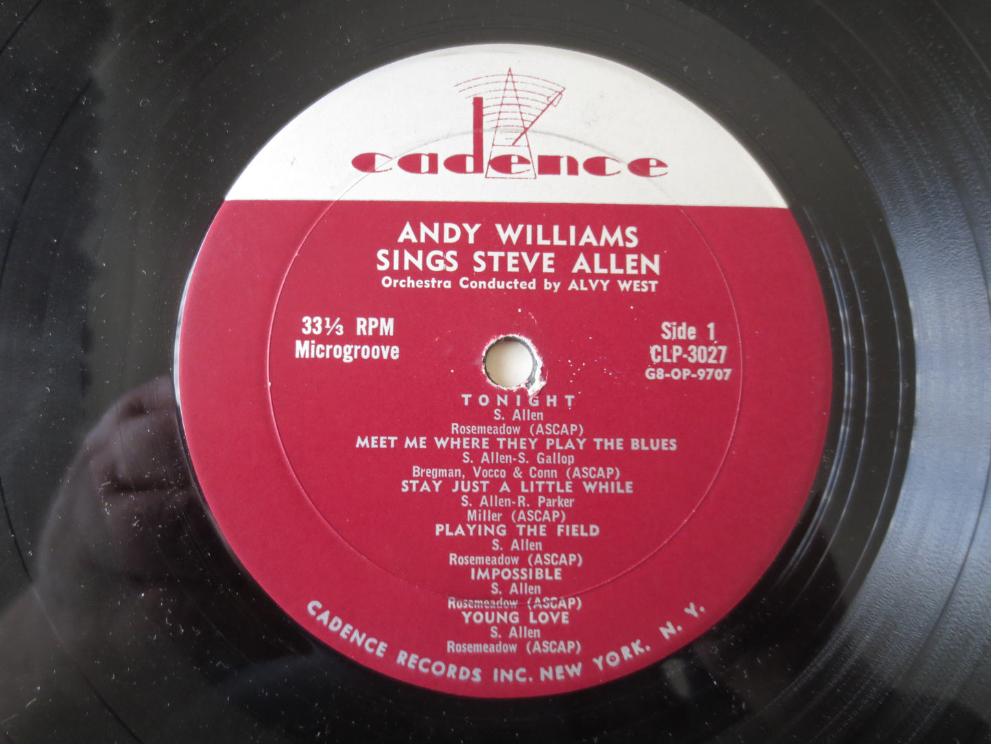 ANDY WILLIAMS, Sings Steve Allen, ANDY Williams Albums, Andy Williams Vinyl, Vintage Vinyl, Jazz Albums, Vinyl, 1956 Record