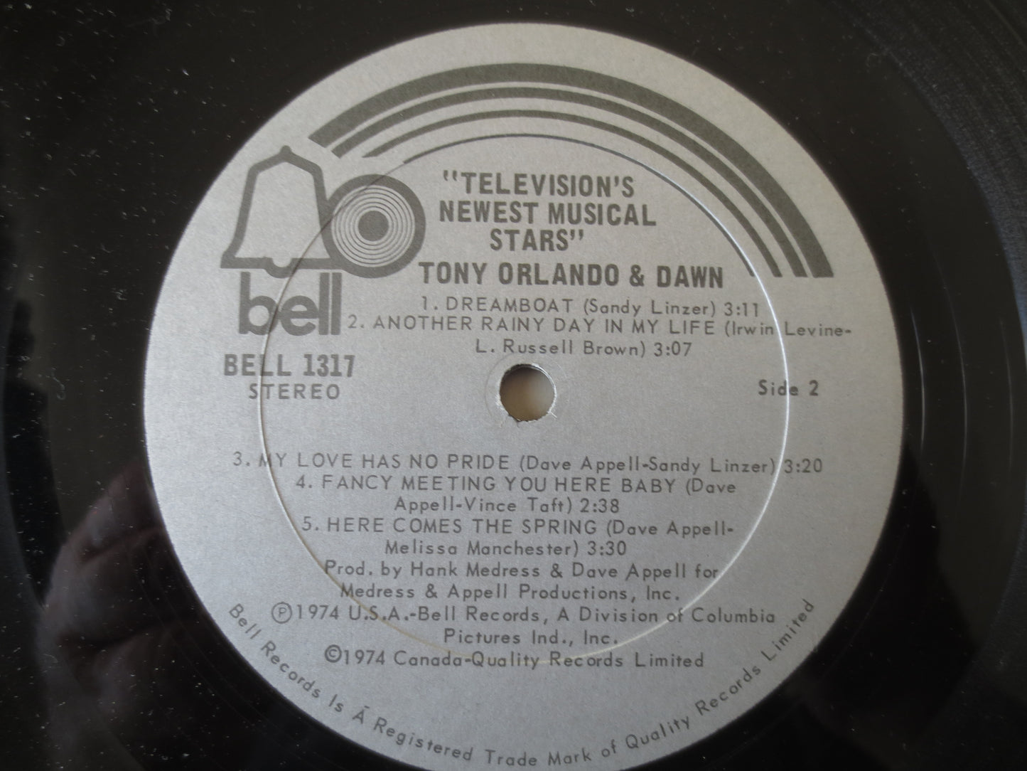 TONY ORLANDO Record, Dawn Record, Tony Orlando Record, Ragtime Follies, Tony Orlando Album, Tony Orlando Lp, 1974 Records