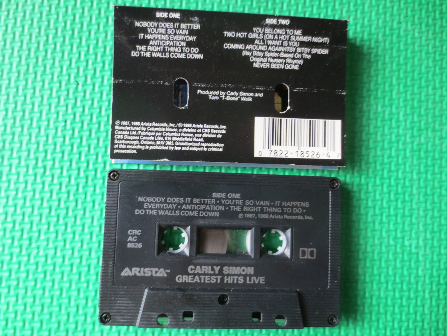 CARLY SIMON, GREATEST Hits, Carly Simon Tape, Carly Simon Album, Tape Cassette, Jazz Cassette, Cassette Music, 1988 Cassette