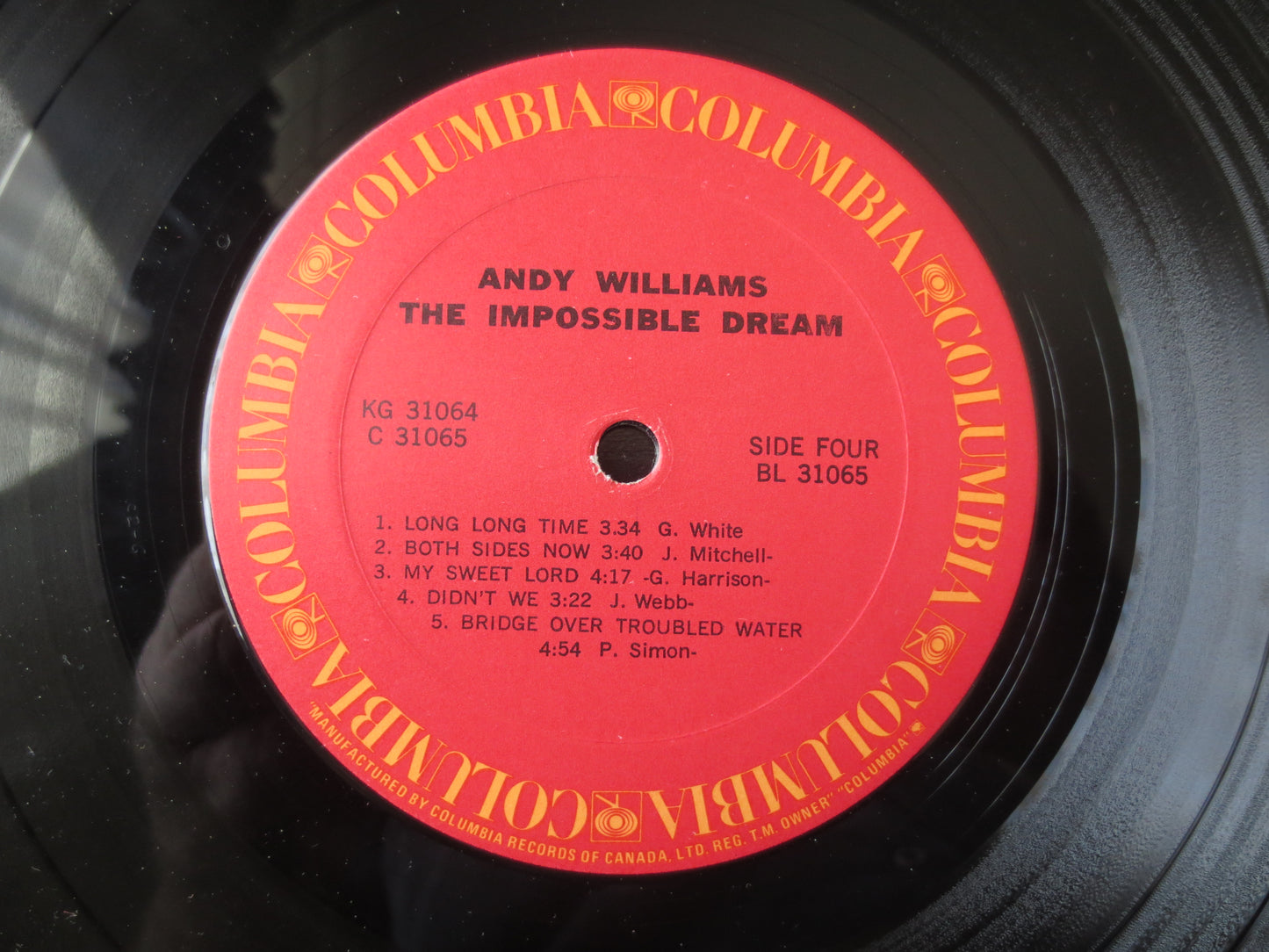 ANDY WILLIAMS, The Impossible DREAM, Andy Williams Albums, Andy Williams Vinyl, Vintage Vinyl, Jazz Albums, 1971 Records