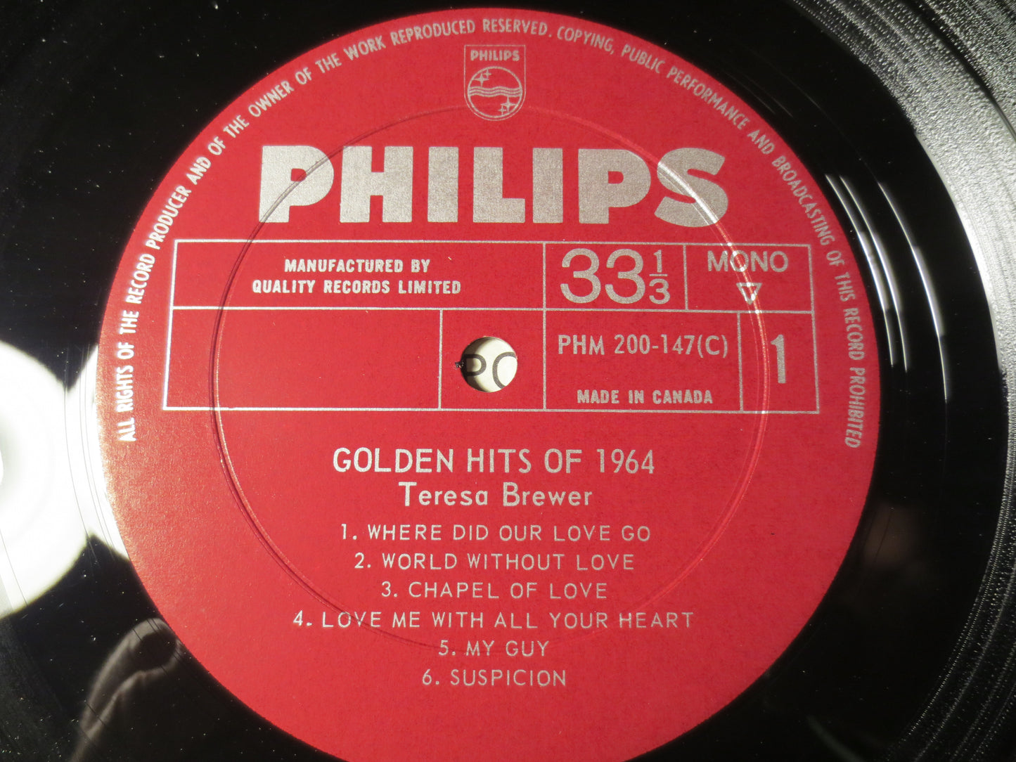 TERESA BREWER, GOLDEN Hits of 1964, Teresa Brewer Record, Teresa Brewer Album, Teresa Brewer Lps, Vinyl Lps, 1964 Records