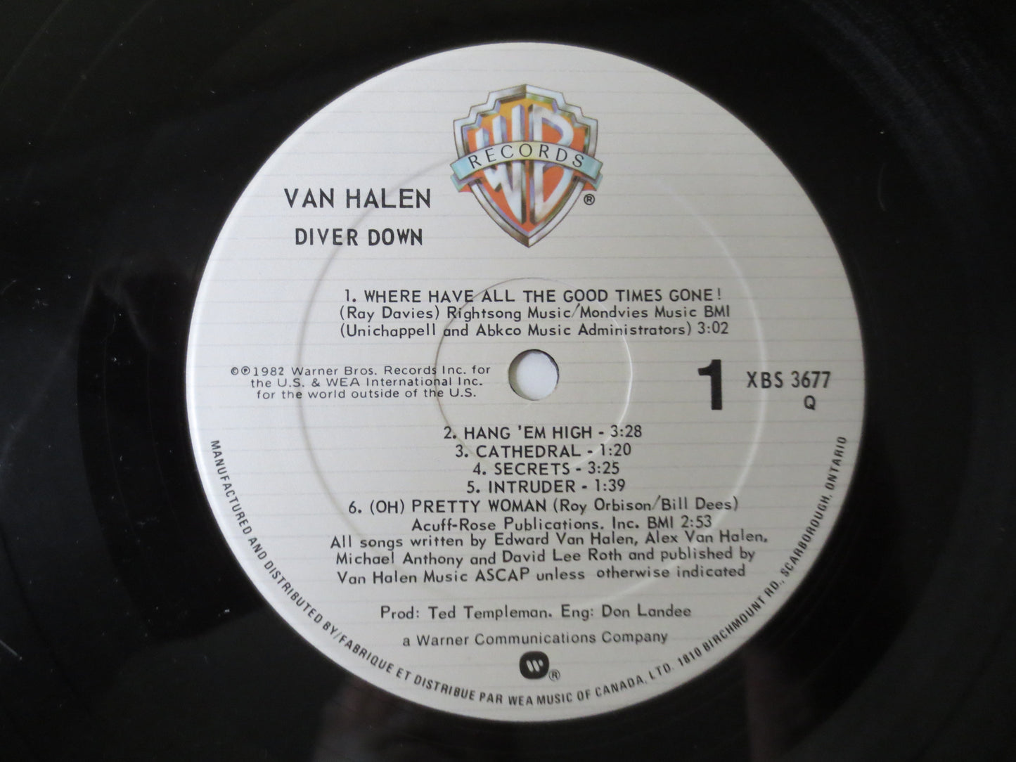 VAN HALEN, DIVER Down, Van Halen Records, Van Halen Vinyl, Van Halen Albums, Vinyl Album, lps, Vintage Vinyl, 1982 Albums