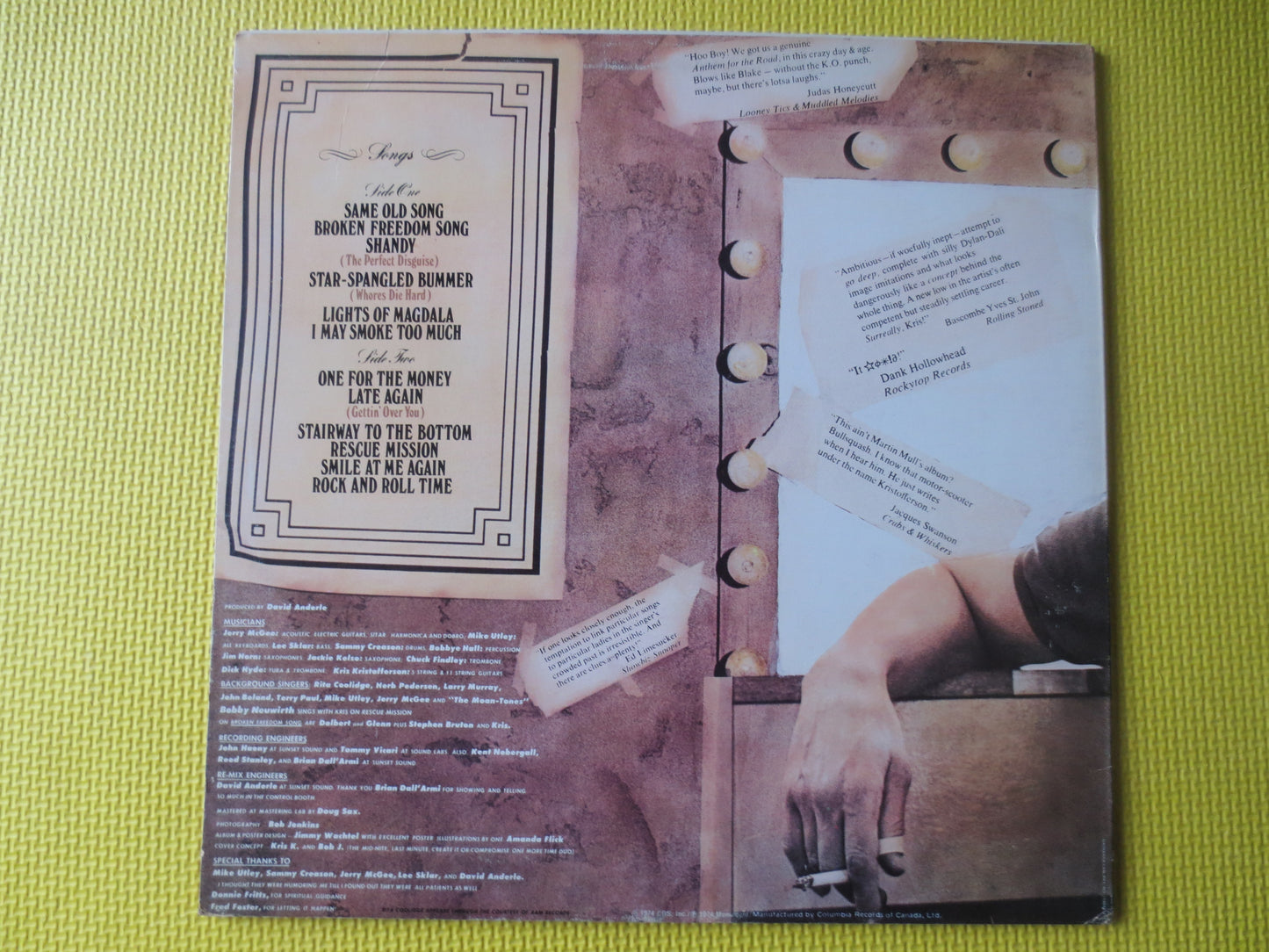 KRIS KRISTOFFERSON, SPOOKY Lady's Sideshow, Kristofferson, Vinyl Record, Vintage Vinyl, Record Vinyl, Records, 1974 Records