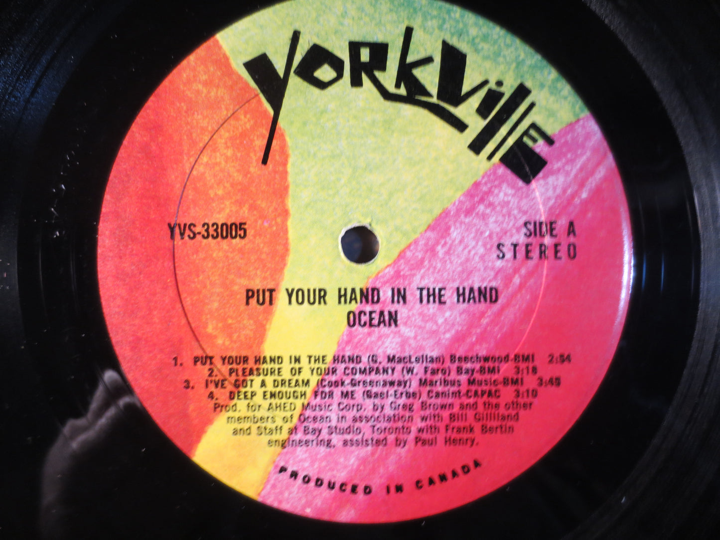OCEAN, Put Your HAND in the HAND, Ocean Records, Ocean Albums, Ocean Lps, Vinyl Records, Folk Records, Vinyl, 1971 Records